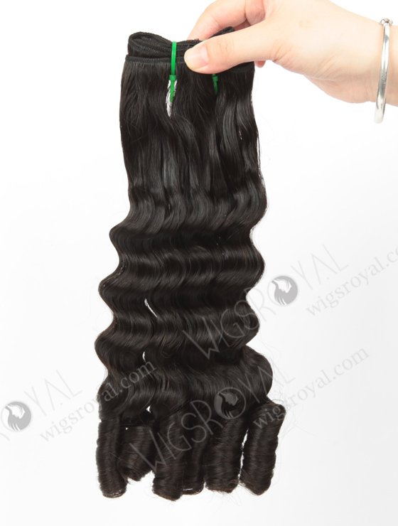 Double Drawn 16'' 5a Peruvian Virgin Deep Bouncy Curl Natural Color Hair Wefts WR-MW-160-14210