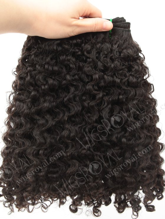 Double Drawn 16'' 5A Peruvian Virgin Bigger Than Jeri Curl Natural Color Hair Wefts WR-MW-166-14155