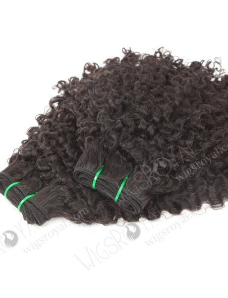 Double Drawn 16'' 5a Peruvian Virgin Bigger Than Jeri Curl Natural Color Hair Wefts WR-MW-166