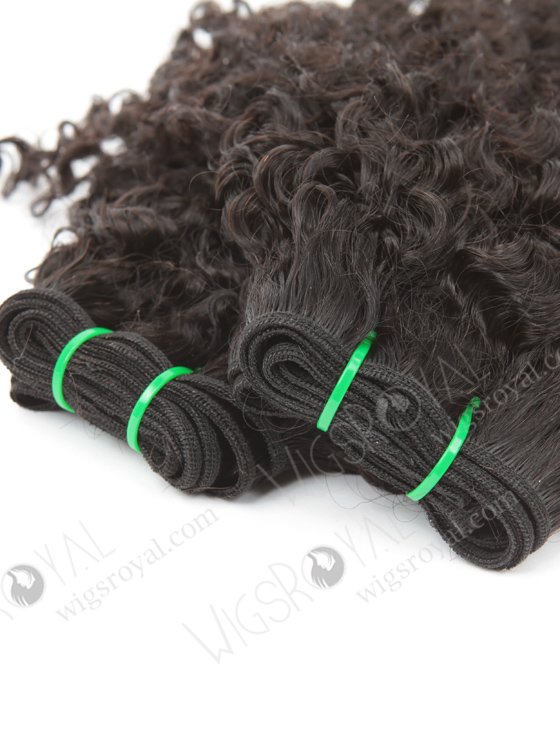 Double Drawn 16'' 5a Peruvian Virgin Bigger Than Jeri Curl Natural Color Hair Wefts WR-MW-166-14157