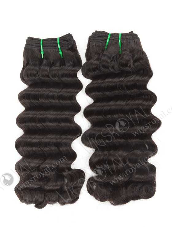 Hot Selling Double Drawn 14'' 7A Peruvian Virgin Deep Body Wave Natural Color Hair Wefts WR-MW-167-14140