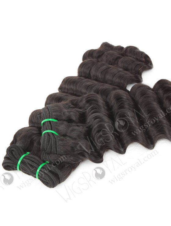Hot Selling Double Drawn 14'' 7A Peruvian Virgin Deep Body Wave Natural Color Hair Wefts WR-MW-167-14145