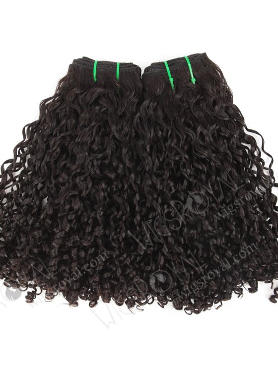 Double Drawn 14'' 5a Peruvian Virgin Tighter Pixy Curl Natural Color Hair Wefts WR-MW-168-14133