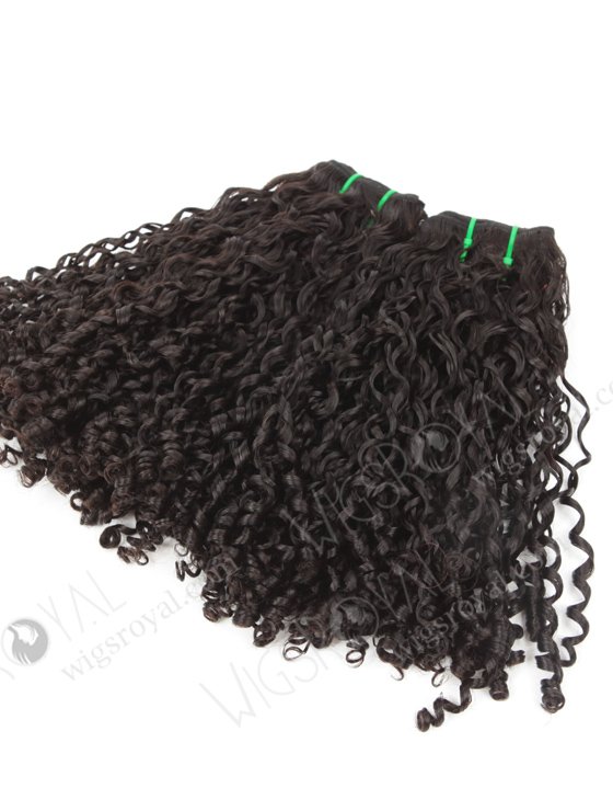 Double Drawn 14'' 5a Peruvian Virgin Tighter Pixy Curl Natural Color Hair Wefts WR-MW-168-14132