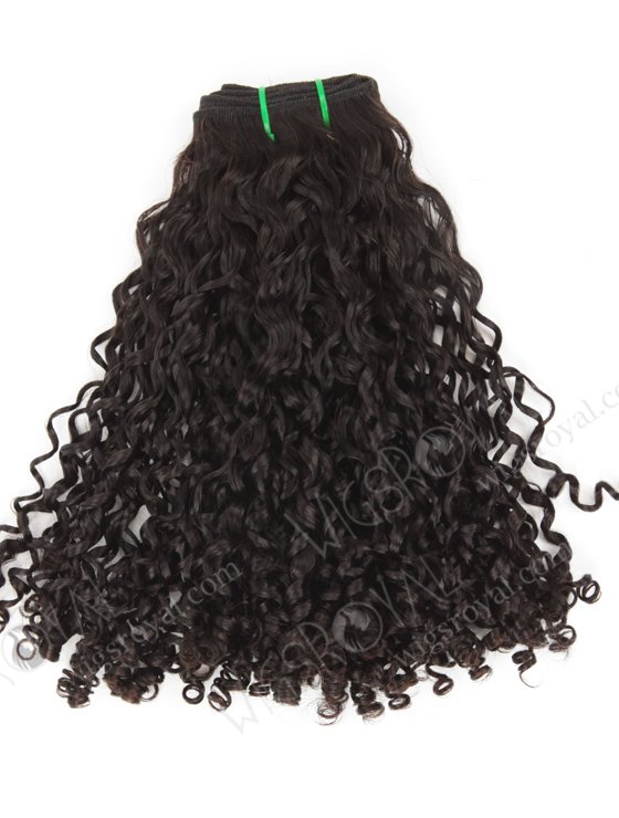 Double Drawn 14'' 5a Peruvian Virgin Tighter Pixy Curl Natural Color Hair Wefts WR-MW-168-14135