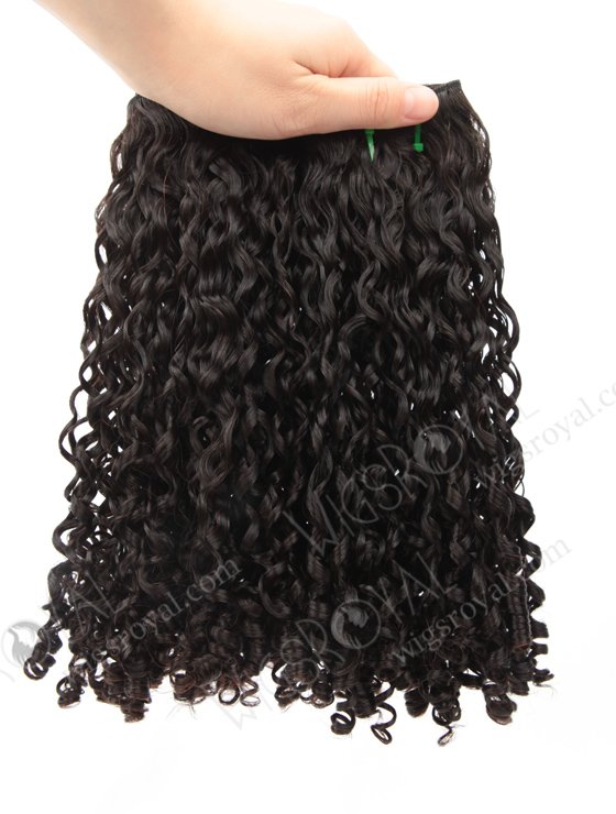 Double Drawn 14'' 5a Peruvian Virgin Tighter Pixy Curl Natural Color Hair Wefts WR-MW-168-14137