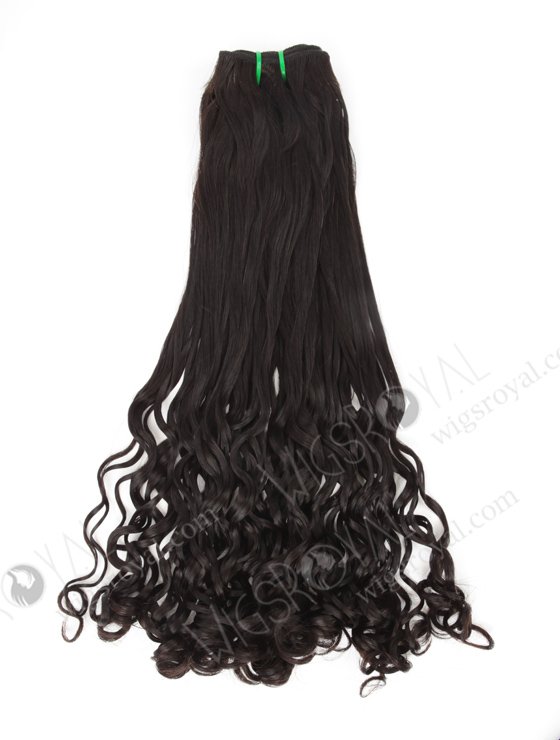 100% Double Drawn 18'' 5a Peruvian Virgin Half Bouncy Curl Natural Color Hair Wefts WR-MW-164-14169