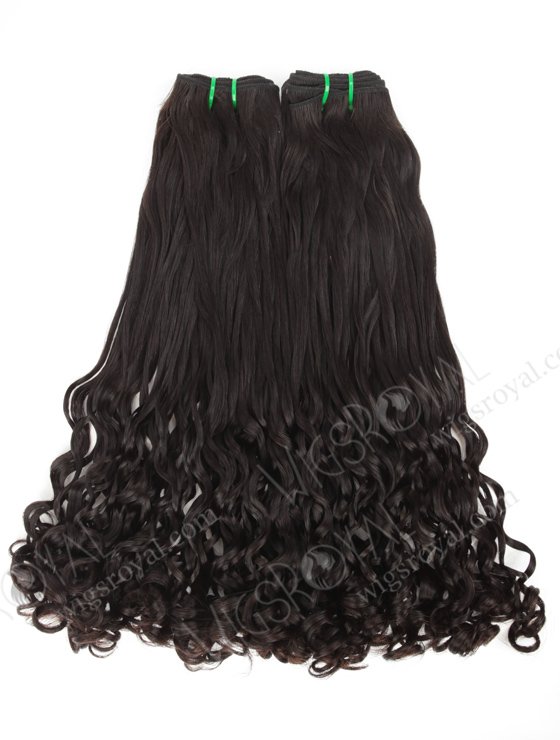 100% Double Drawn 18'' 5A Peruvian Virgin Half Bouncy Curl Natural Color Hair Wefts WR-MW-164-14168