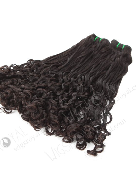 100% Double Drawn 18'' 5A Peruvian Virgin Half Bouncy Curl Natural Color Hair Wefts WR-MW-164-14170