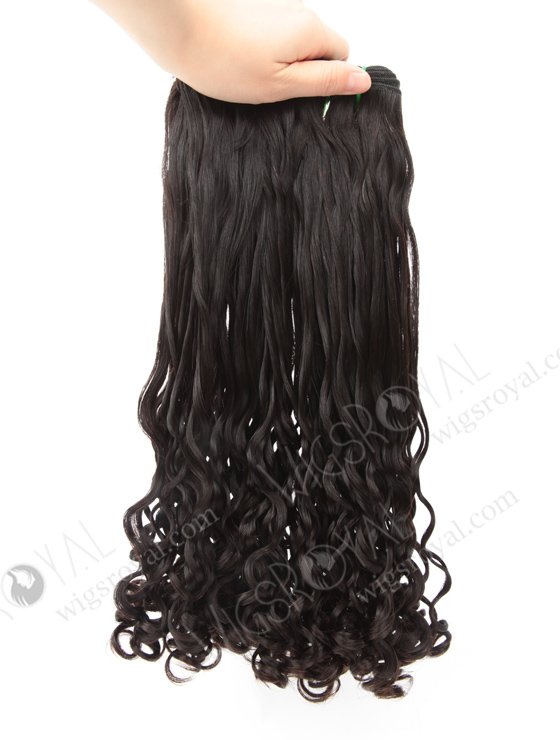 100% Double Drawn 18'' 5a Peruvian Virgin Half Bouncy Curl Natural Color Hair Wefts WR-MW-164-14171