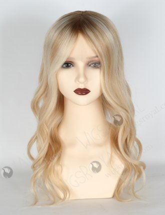 In Stock European Virgin Hair 16" Slight Wave T8/60/25/8# Highlights Color Lace Front Silk Top Glueless Wig GLL-08018