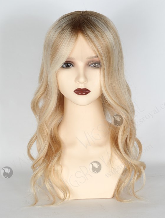 Best Blobde Wavy Wig High Quality Hair Wig For Women | In Stock European Virgin Hair 16" Slight Wave T8/60/25/8# Highlights Color Lace Front Silk Top Glueless Wig GLL-08018