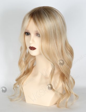 In Stock European Virgin Hair 16" Slight Wave T8/60/25/8# Highlights Color Lace Front Silk Top Glueless Wig GLL-08018