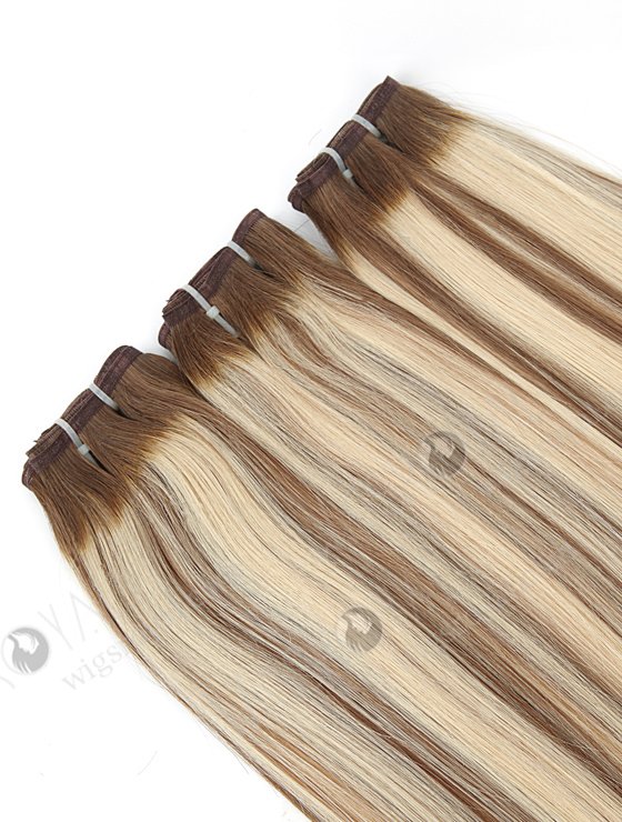 Seamless Comfortable Silk Ribbon Flat Wefts Blonde with Brown Highlights Best Quality European Virgin Hair WR-MW-188-13999