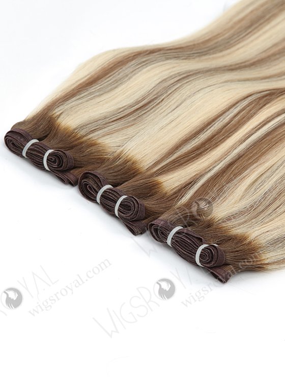 Seamless Comfortable Silk Ribbon Flat Wefts Blonde with Brown Highlights Best Quality European Virgin Hair WR-MW-188-13997
