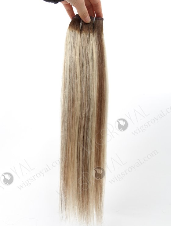 Seamless Comfortable Silk Ribbon Flat Wefts Blonde with Brown Highlights Best Quality European Virgin Hair WR-MW-188-14000