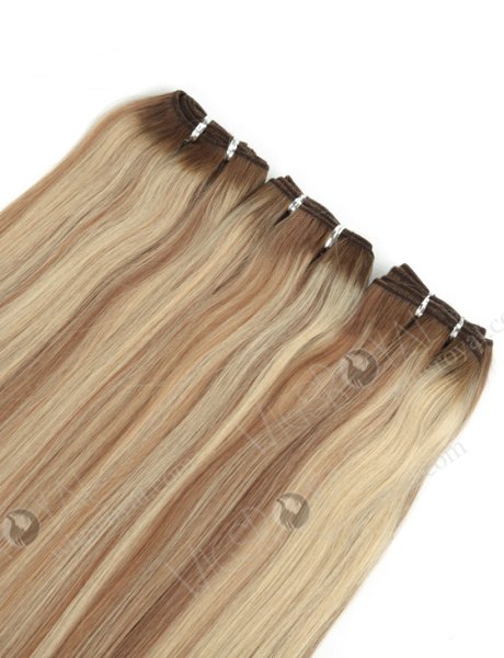 Sew In Weave Hair Extension Long Straight Blonde with Brown Highlights WR-MW-183