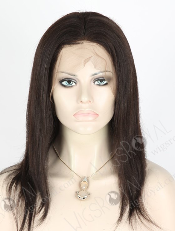 In Stock Indian Remy Hair 14" Yaki Straight Natural Color 360 Lace Wig 360LW-01004-14304