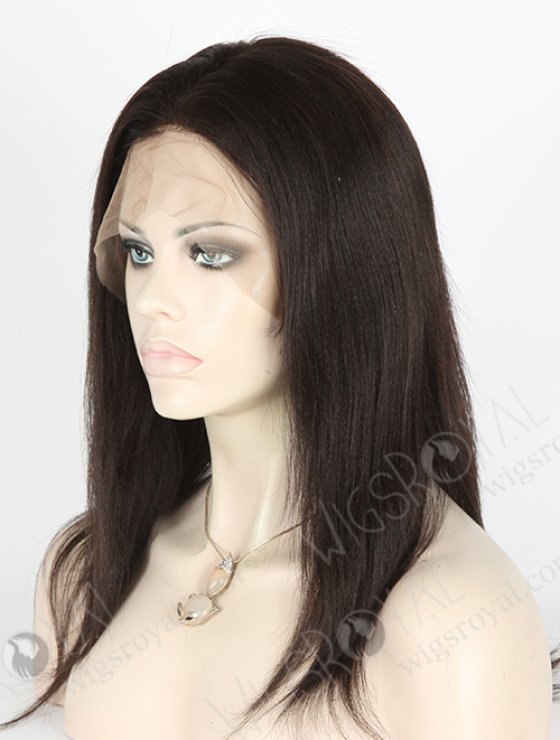 In Stock Indian Remy Hair 14" Yaki Straight Natural Color 360 Lace Wig 360LW-01004-14306