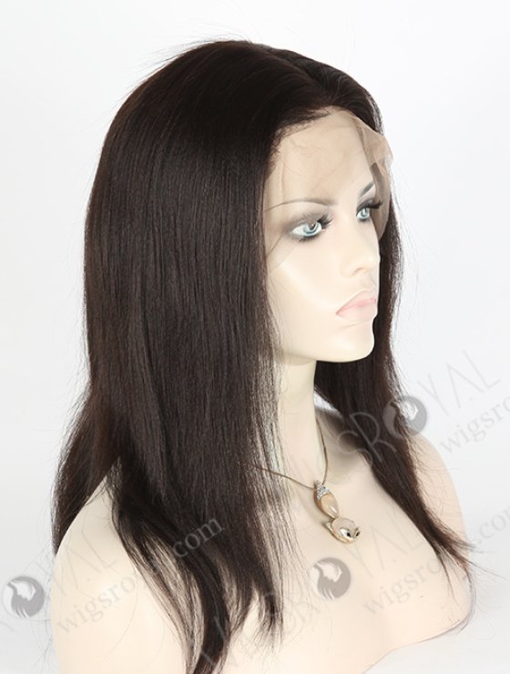 In Stock Indian Remy Hair 14" Yaki Straight Natural Color 360 Lace Wig 360LW-01004-14307