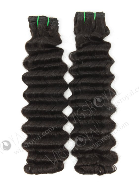 Hot Selling Double Drawn 20'' 5a Peruvian Virgin Fat Deep Wave Natural Color Hair Wefts WR-MW-153-15786