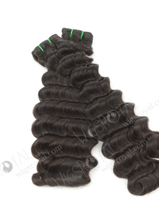 Hot Selling Double Drawn 20'' 5a Peruvian Virgin Fat Deep Wave Natural Color Hair Wefts WR-MW-153-15785
