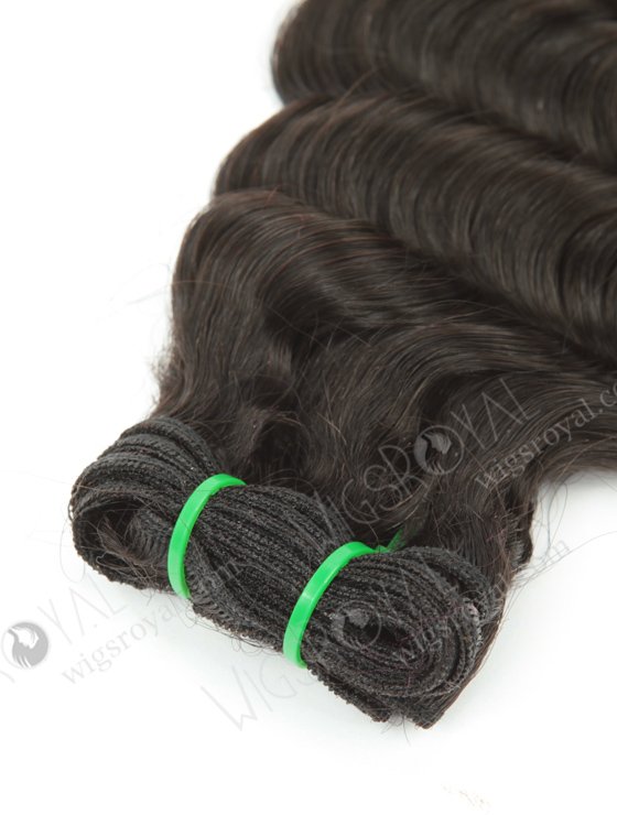 Hot Selling Double Drawn 20'' 5a Peruvian Virgin Fat Deep Wave Natural Color Hair Wefts WR-MW-153-15790