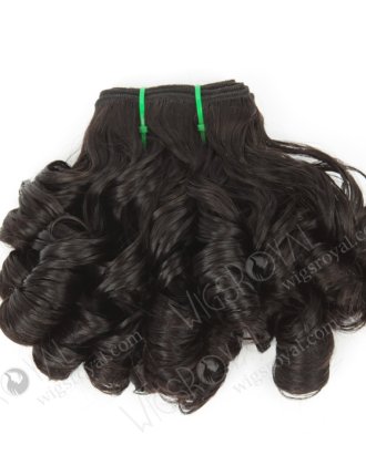 Double Drawn 16'' 5a Peruvian Virgin Curl As Pictures Natural Color Hair Wefts WR-MW-156