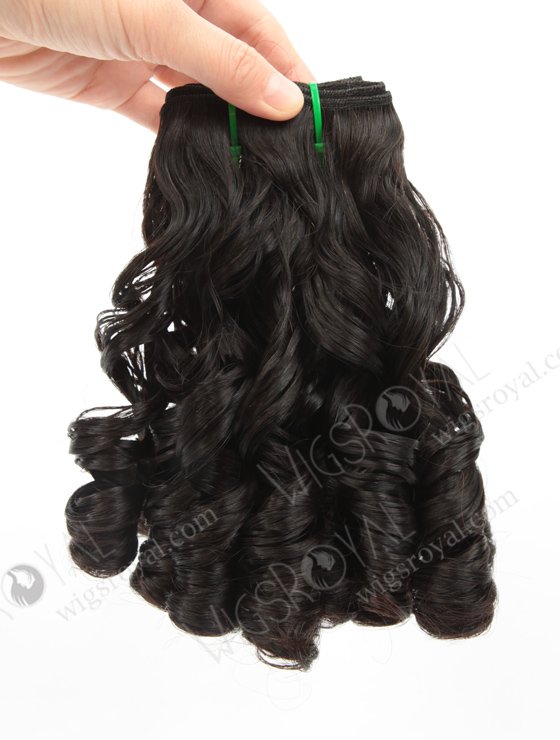Double Drawn 16'' 5a Peruvian Virgin Curl As Pictures Natural Color Hair Wefts WR-MW-156-15764