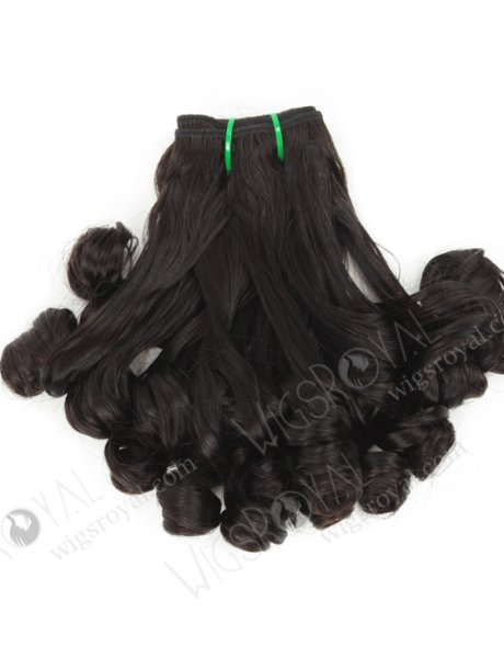Double Drawn 14'' 7a Peruvian Virgin Curl As Pictures Natural Color Hair Wefts WR-MW-157
