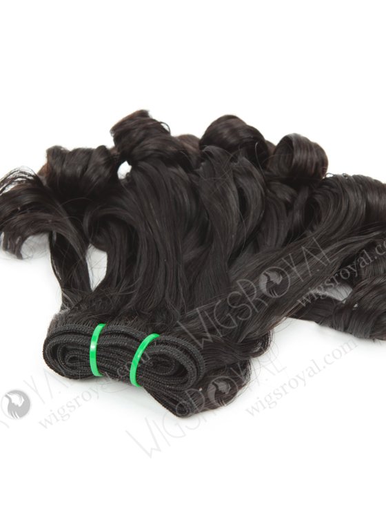 Double Drawn 14'' 7a Peruvian Virgin Curl As Pictures Natural Color Hair Wefts WR-MW-157-15753