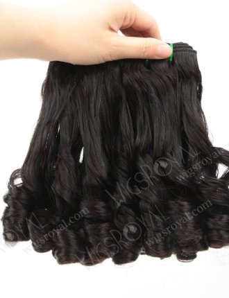 Best Quality 14'' 7A Double Drawn Peruvian Virgin Natural Color Straight With Curl Tip Hair Wefts WR-MW-157