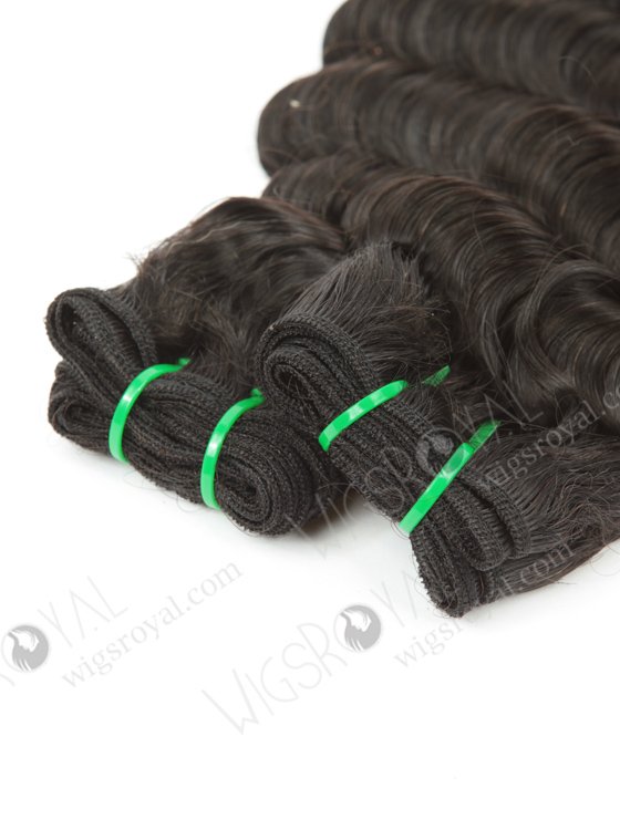 High Quality Double Drawn 20'' 5A Peruvian Virgin Deep Body Wave Natural Color Hair Wefts WR-MW-159-15740