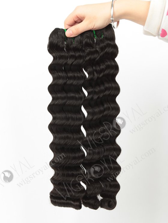 High Quality Double Drawn 20'' 5A Peruvian Virgin Deep Body Wave Natural Color Hair Wefts WR-MW-159-15739