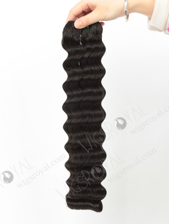 High Quality Double Drawn 20'' 5A Peruvian Virgin Deep Body Wave Natural Color Hair Wefts WR-MW-159-15742