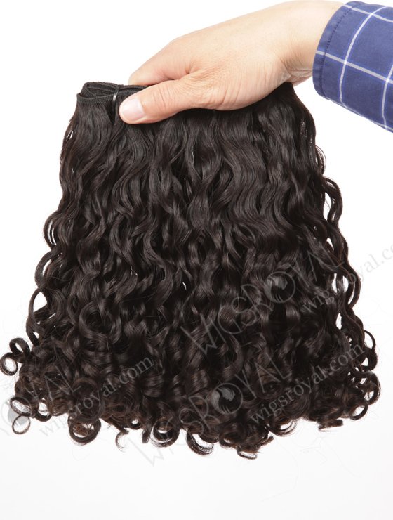 Top Quality 12'' Peruvian Virgin Curl As Pictures Natural Color Hair Wefts WR-MW-150-15809