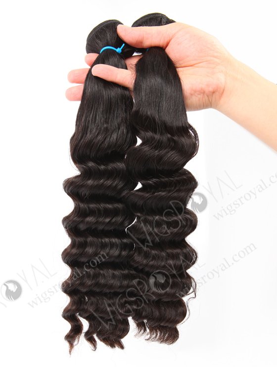 Fashionable Double Draw 20'' Peruvian Virgin Deep Body Wave Human Hair Wefts WR-MW-142-15849
