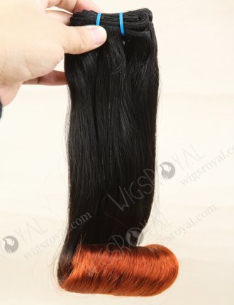 Best Quality Two Tone Peruvian Virgin Straight With Roll Curl Tip Human Hair Wefts WR-MW-118