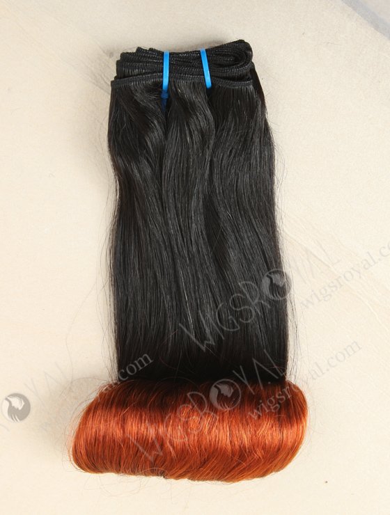       Click            Click     Best Quality Two Tone Peruvian Virgin Straight With Roll Curl Tip Human Hair Wefts WR-MW-118-15984
