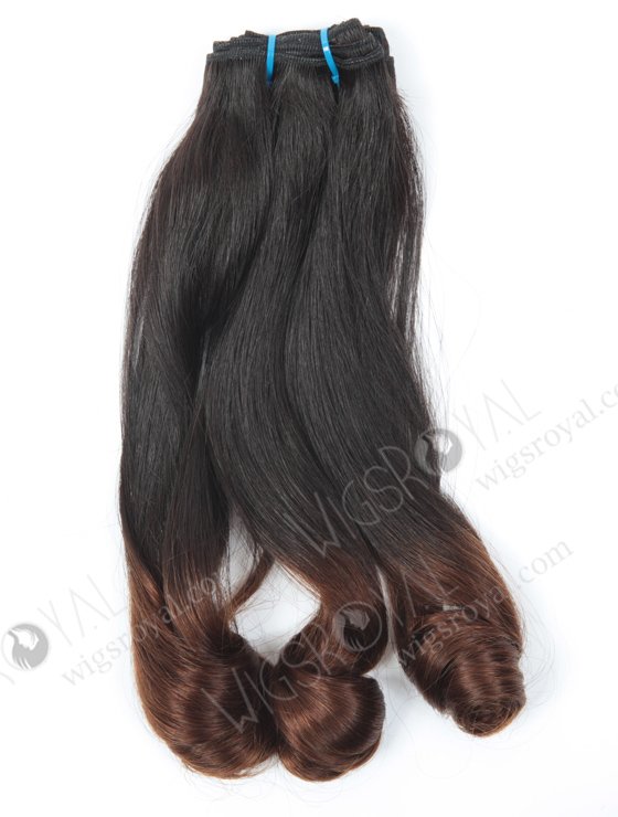 Top Quality Two Tone Color Peruvian Virgin Straight With Spiral Curl Tip Human Hair Wefts WR-MW-127-15931