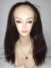 In Stock Synthetic Hair Lace Front Wig 18" Kinky Straight Color 4# SP-014-2