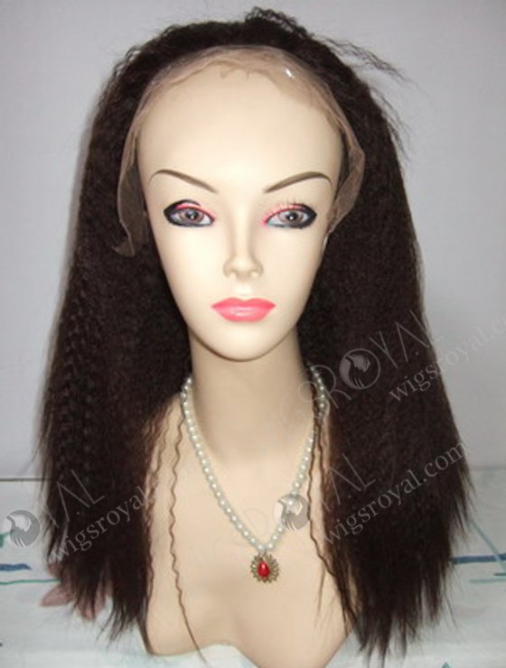 In Stock Synthetic Hair Lace Front Wig 18" Kinky Straight Color 4# SP-014-2