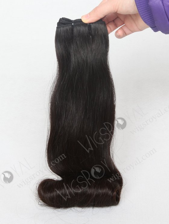Double Draw Straight with Roll Curl Peruvian Virgin Hair Machine Weft WR-MW-089-16141