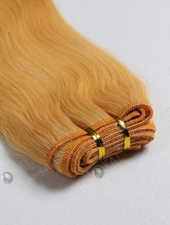 Yellow Color 100 Percent Brazilian Hair Weaving WR-MW-066-16332