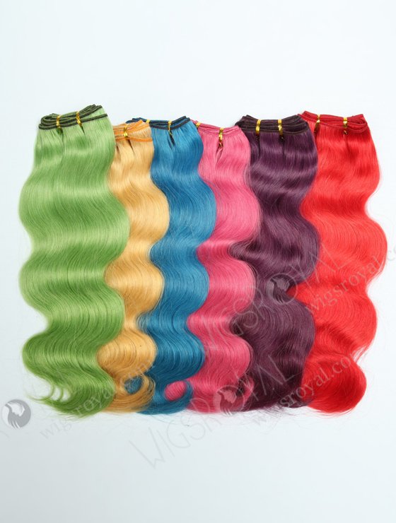 Green Color Body Wave Virgin Brazilian Hair Extension WR-MW-059-16398