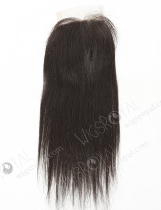In Stock Indian Remy Hair 12" Yaki Straight Natural Color Top Closure STC-307