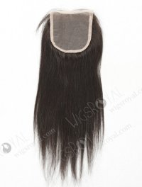 In Stock Indian Remy Hair 12" Yaki Straight Natural Color Top Closure STC-307