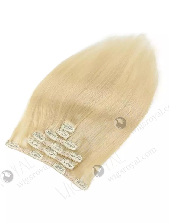 Blonde Color Human Hair Clip in Hair Extensions WR-CW-004-17253