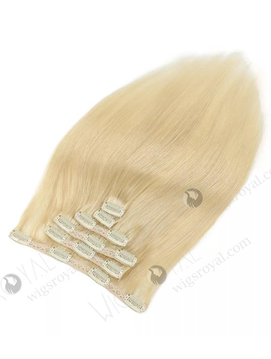 Blonde Color Human Hair Clip in Hair Extensions WR-CW-004-17255