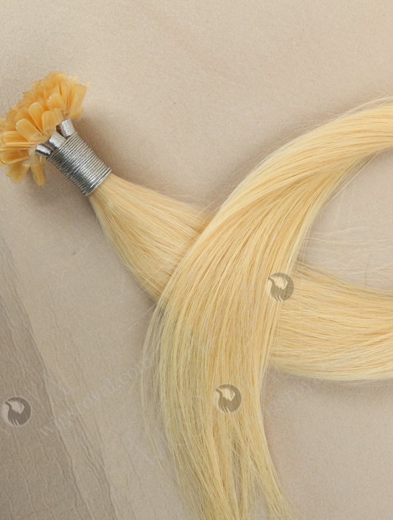 U tip keratin hair extensions European virgin hair 28'' silky straight #613 color hair wefts WR-PH-007-16954